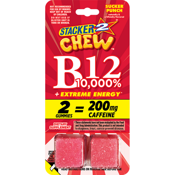 Stacker2 Chew Gummies: B12 10,000%