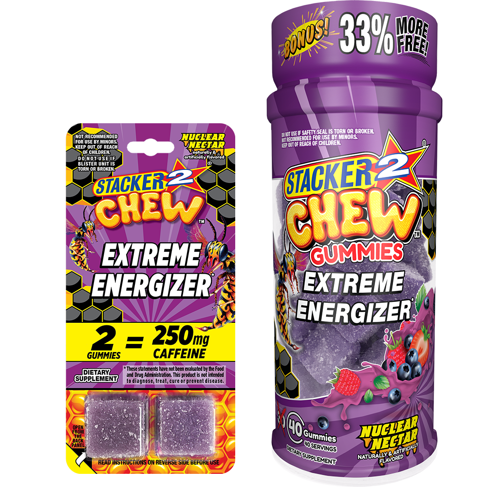 Stacker2 Chew Gummies: Extreme Energizer