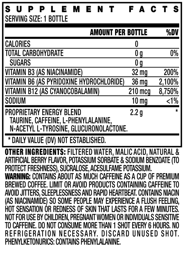 Stacker2 Extreme Energy Shots: Extra Strength (2 oz Bottles)