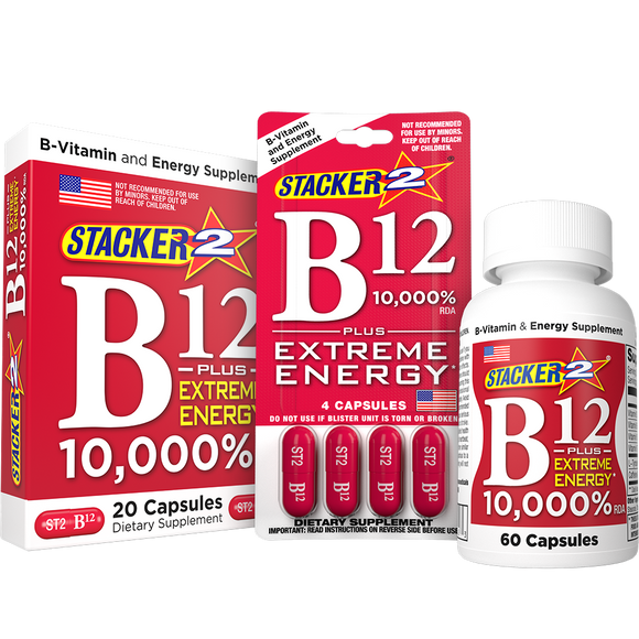 Stacker2 B12 Energy Capsules | 10,000% Daily Value