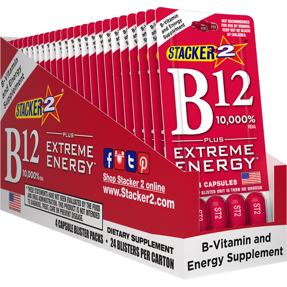 Stacker2 B12 Energy Capsules | 10,000% Daily Value