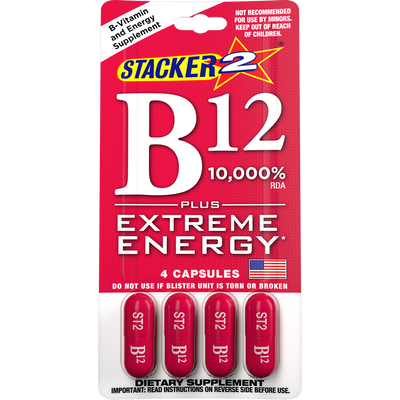 Stacker 2 B12 Energy Capsules | 10,000% Daily Value - 0