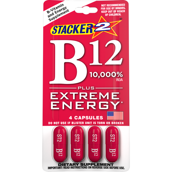 Stacker2 B12 Energy Capsules | 10,000% Daily Value