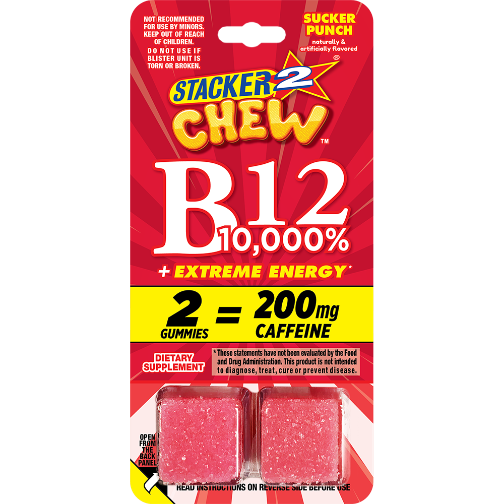 Stacker2 Chew Gummies: B12 10,000%