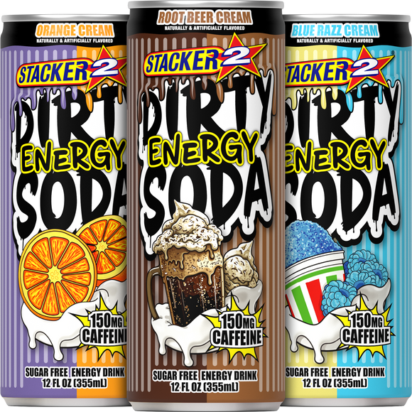 Stacker2 Dirty Soda Energy Drink 150mg Caffeine 12 0z Can