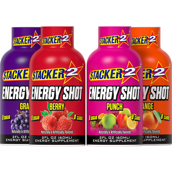 Stacker2 Energy Shots (12pk - 2 oz Bottles)