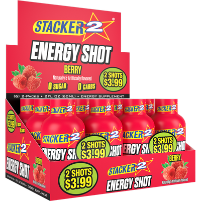 Stacker2 Energy Shots (12pk - 2 oz Bottles) - 0