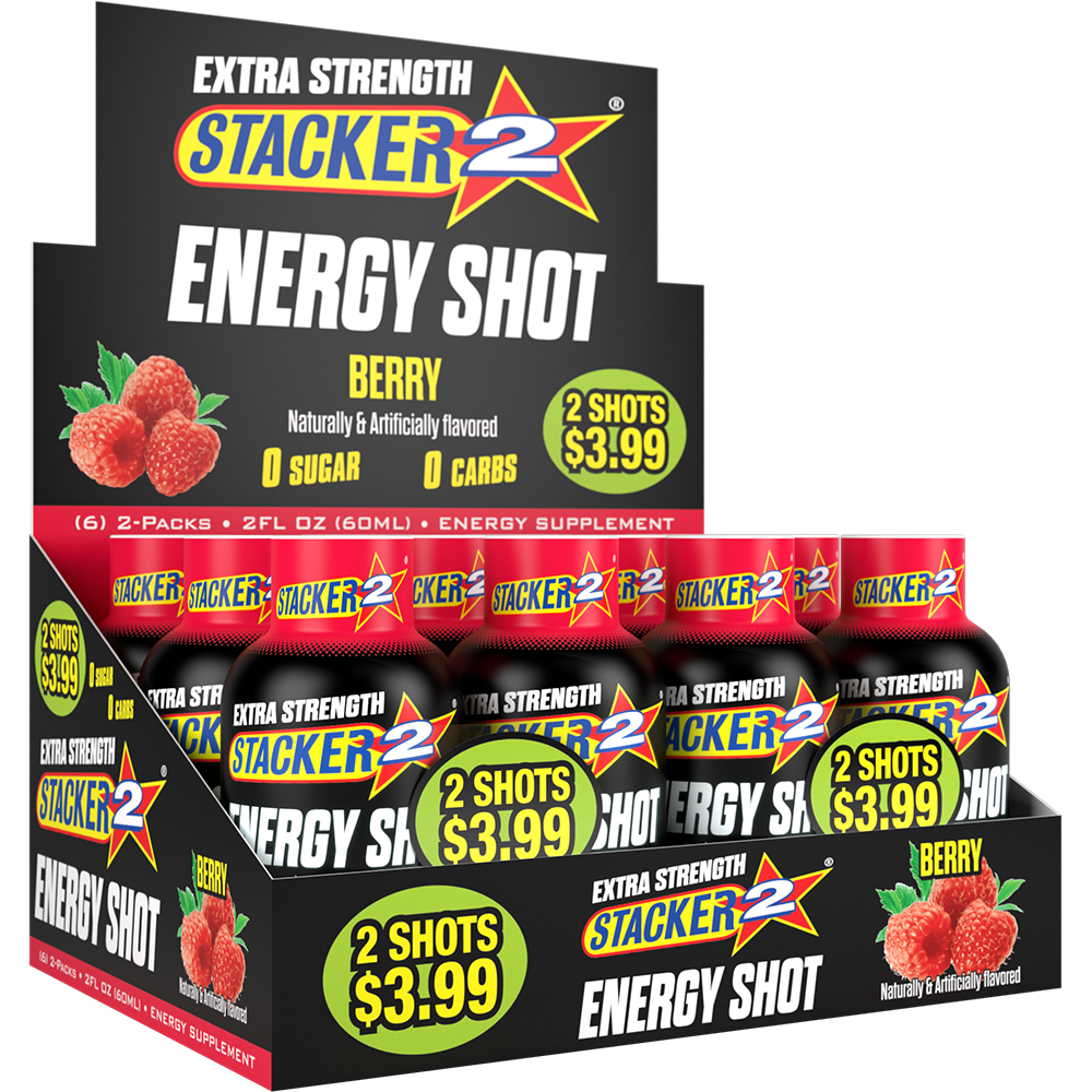 Stacker2 Energy Shots Extra Strength (12pk - 2oz Bottles) - 0