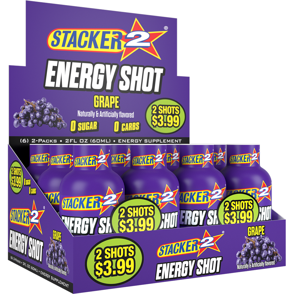 Stacker2 Energy Shots (12pk - 2 oz Bottles)