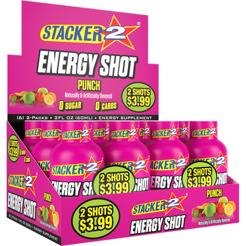 Stacker2 Energy Shots (12pk - 2 oz Bottles)