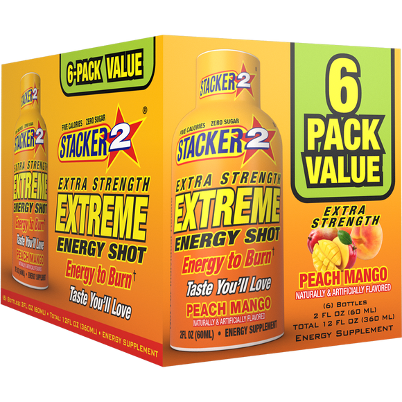 Stacker2 Extreme Energy Shots Extra Strength | 12-Pack Energy Shots