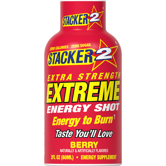 Stacker2 Extreme Energy Shots Extra Strength | 12-Pack Energy Shots