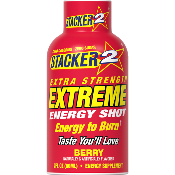 Stacker2 Extreme Energy Shots: Extra Strength (2 oz Bottles)