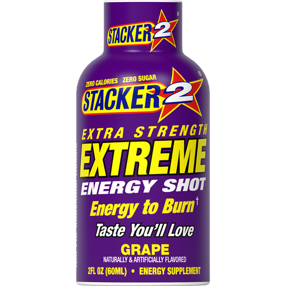Stacker2 Extreme Energy Shots Extra Strength | 12-Pack Energy Shots