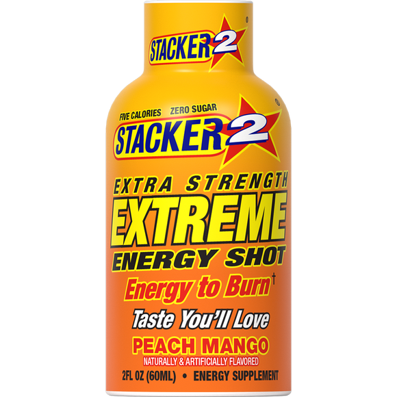 Stacker2 Extreme Energy Shots Extra Strength | 12-Pack Energy Shots