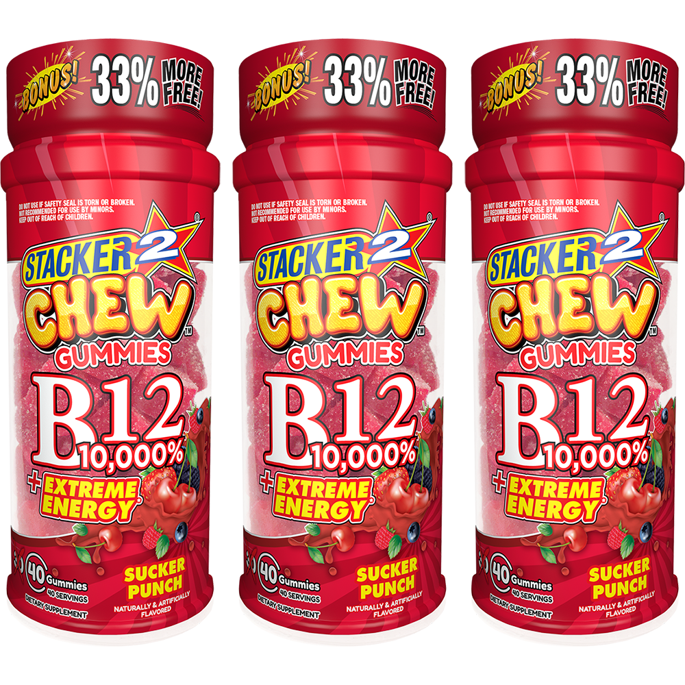 Stacker2 Chew Gummies: B12 10,000%