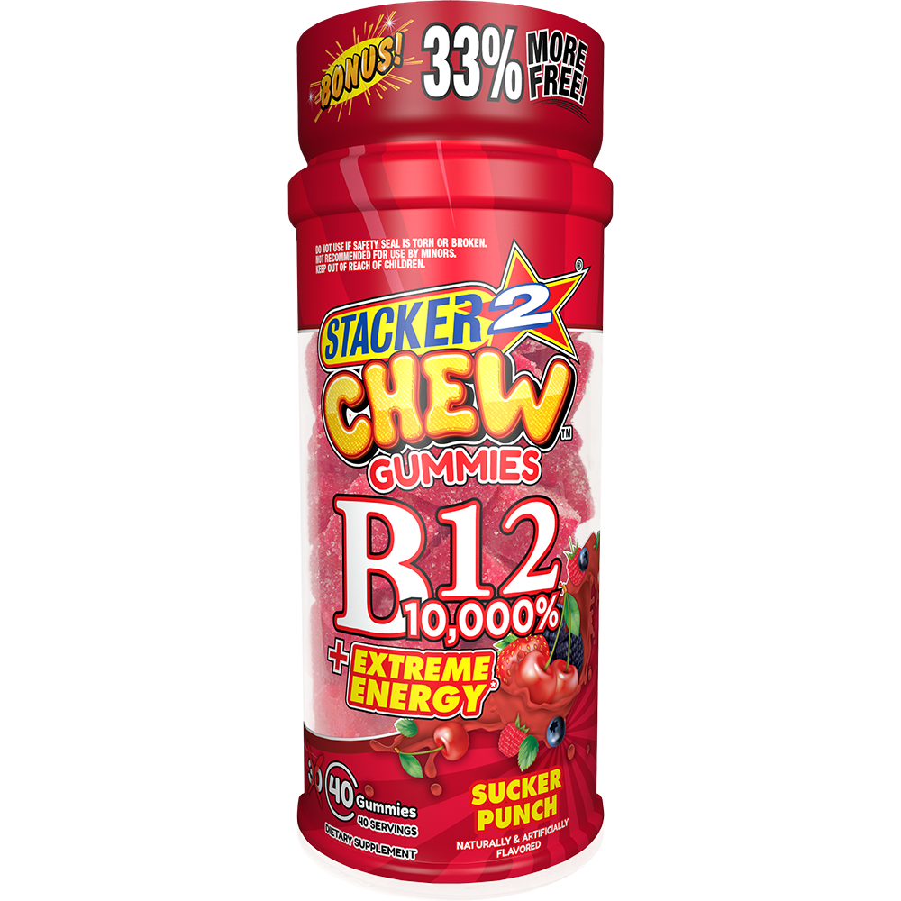 Stacker2 Chew Gummies: B12 10,000%