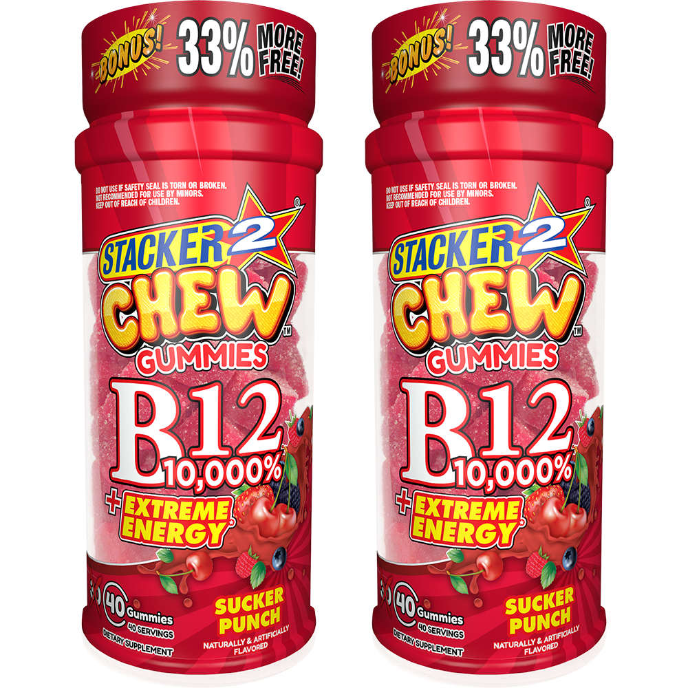 Stacker2 Chew Gummies: B12 10,000%