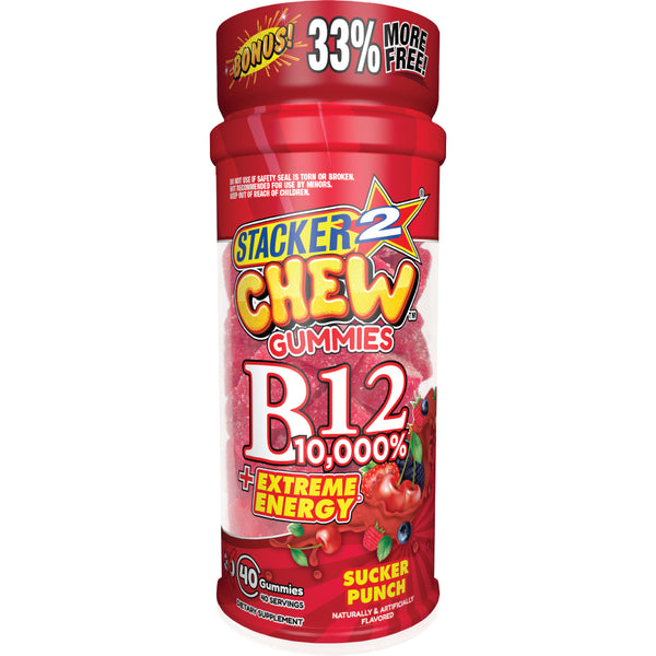 Stacker2 Chew Gummies: B12 10,000%
