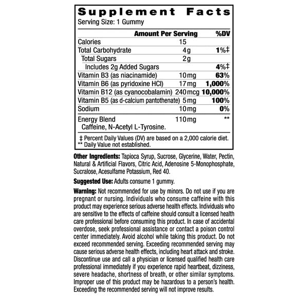 Stacker2 Chew Gummies: B12 10,000% 6ct Pack