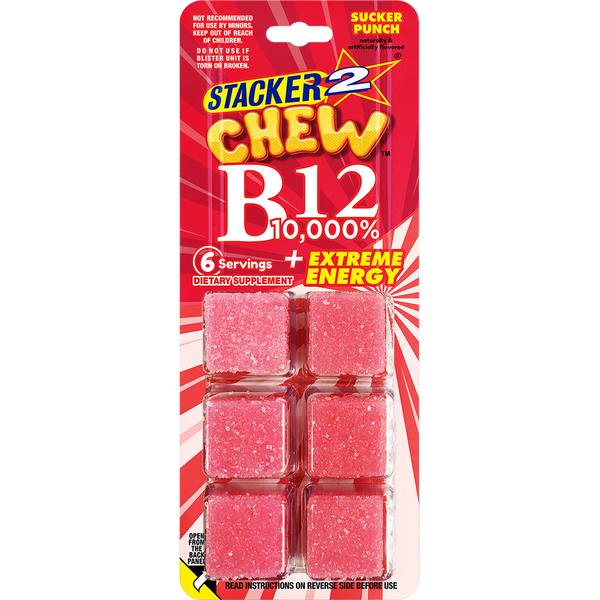 Stacker2 Chew Gummies: B12 10,000%