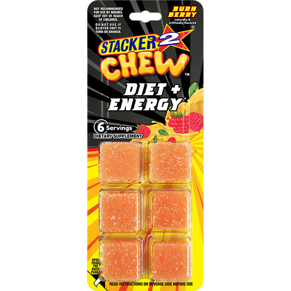 Stacker2 Chew Gummies: Diet & Energy 6ct Pack