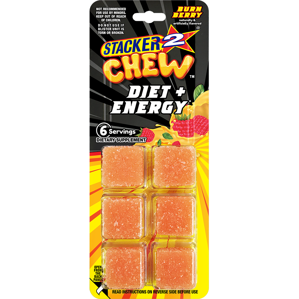 Stacker2 Chew Gummies: Diet & Energy 6ct Pack
