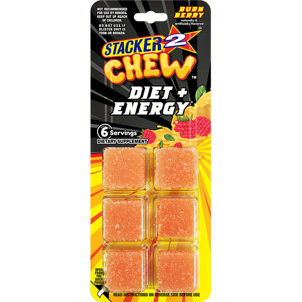 Stacker2 Chew Gummies: Diet & Energy 6ct Pack