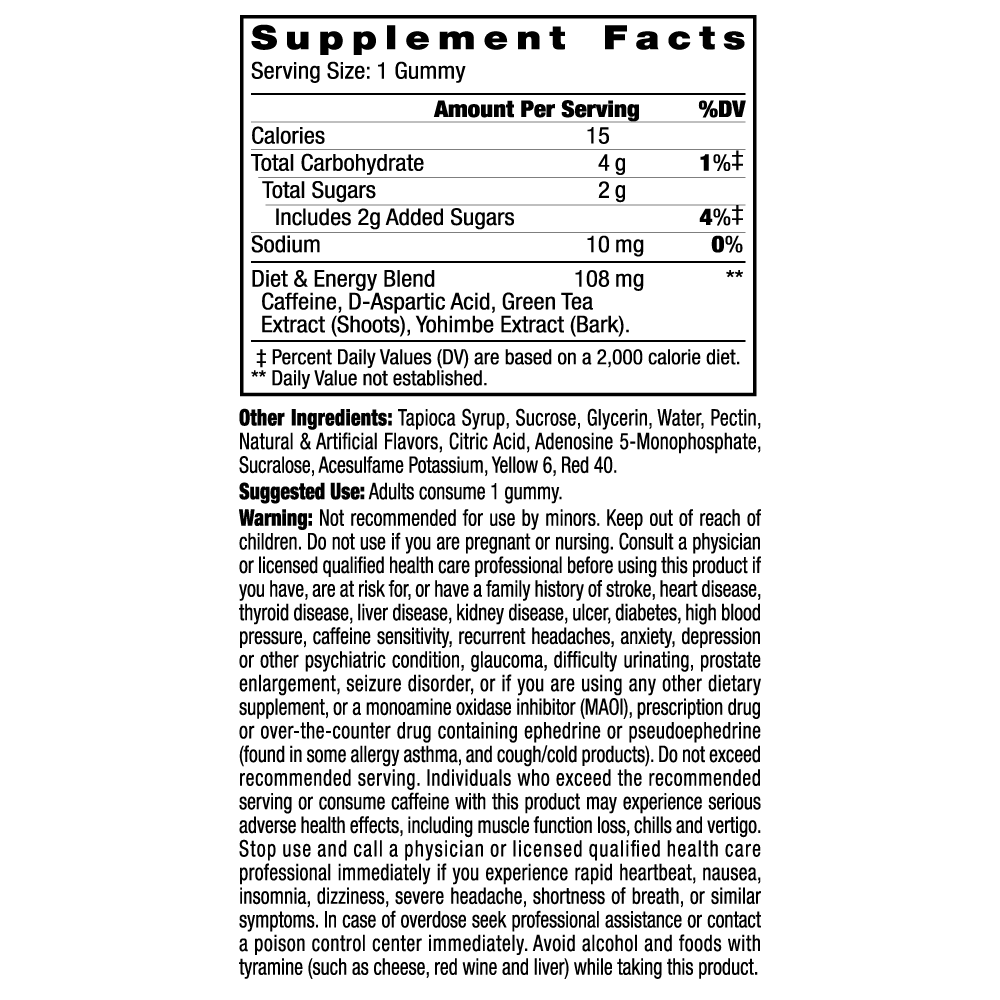 Stacker2 Chew Gummies: Diet & Energy 6ct Pack - 0