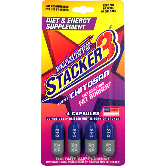 Stacker 3 Energy Pills Thermogenic Fat Burner & Energy Supplement | Ephedra-Free Weight Management Capsules