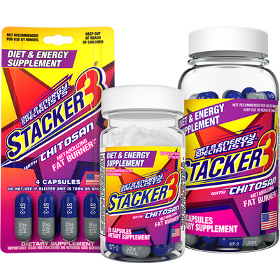 Stacker 3 Energy Pills Thermogenic Fat Burner & Energy Supplement | Ephedra-Free Weight Management Capsules