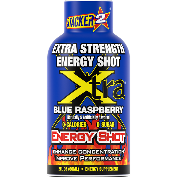 Stacker2 Xtra Energy Shots Extra Strength – Energy & Focus - 12 pack