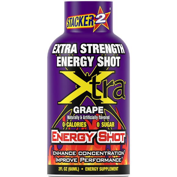 Stacker2 Xtra Energy Shots Extra Strength – Energy & Focus - 12 pack