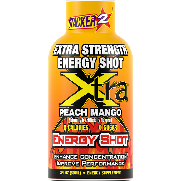 Stacker2 Xtra Energy Shots Extra Strength – Energy & Focus - 12 pack