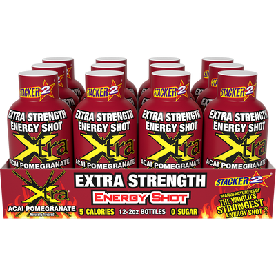 Stacker 2 Xtra Energy Shots Extra Strength – Energy & Focus - 12 pack - 0