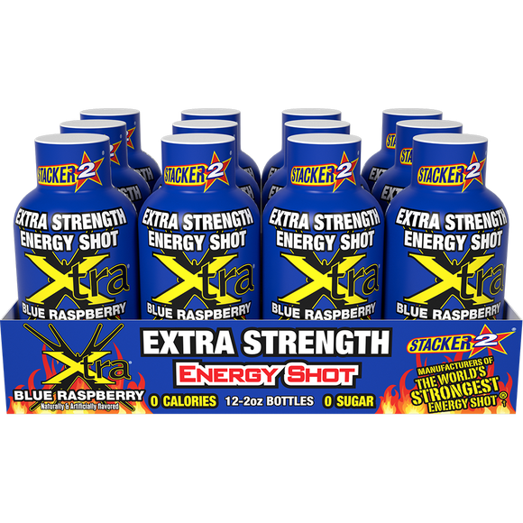 Stacker2 Xtra Energy Shots Extra Strength – Energy & Focus - 12 pack