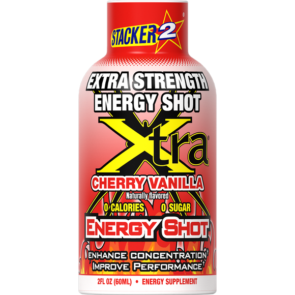 Stacker2 Xtra Energy Shots Extra Strength – Energy & Focus - 12 pack