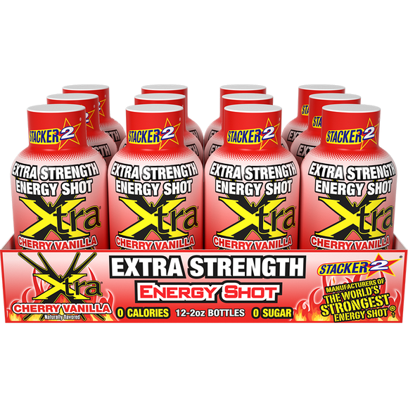 Stacker2 Xtra Energy Shots Extra Strength – Energy & Focus - 12 pack