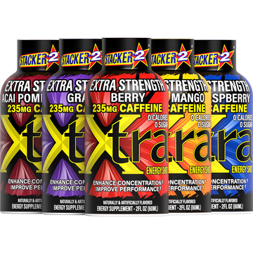 Stacker 2 Xtra Energy Shots Extra Strength – Energy & Focus - 12 pack
