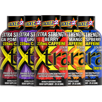 Stacker 2 Xtra Energy Shots Extra Strength – Energy & Focus - 12 pack