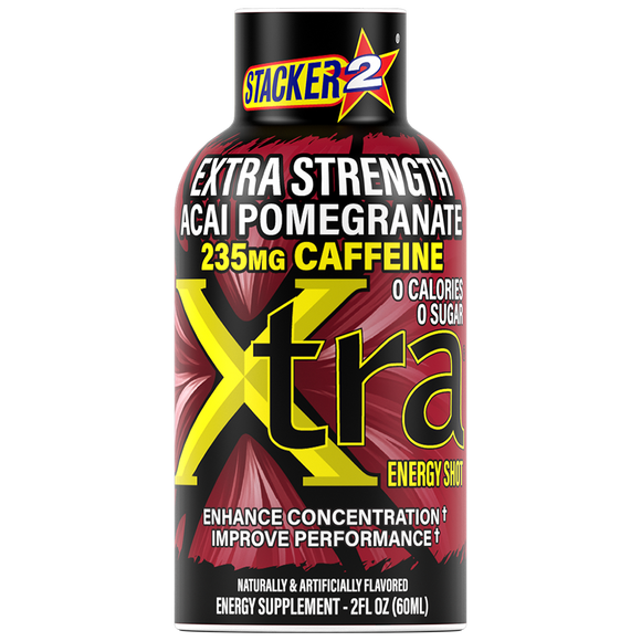 Stacker 2 Xtra Energy Shots Extra Strength – Energy & Focus - 12 pack