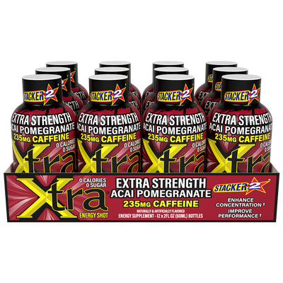 Stacker 2 Xtra Energy Shots Extra Strength – Energy & Focus - 12 pack - 0