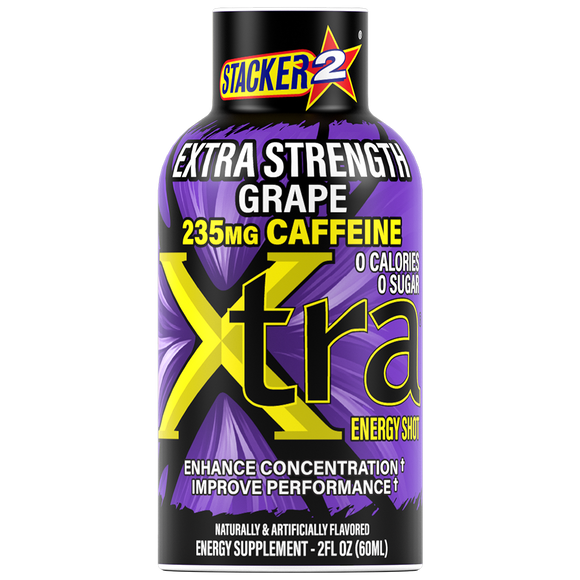 Stacker 2 Xtra Energy Shots Extra Strength – Energy & Focus - 12 pack
