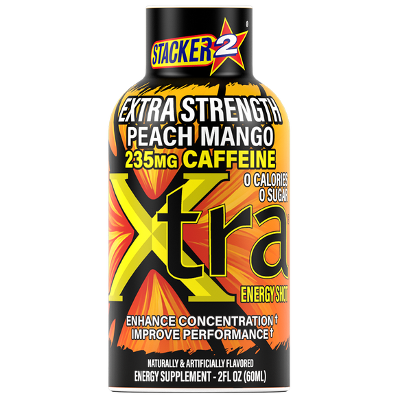 Stacker 2 Xtra Energy Shots Extra Strength – Energy & Focus - 12 pack