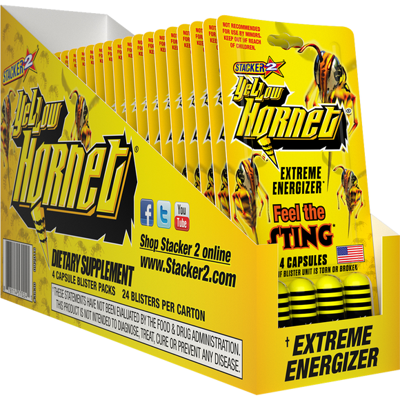 Stacker 2 Yellow Hornet Energy Pills – Fast Energy & Mental Focus