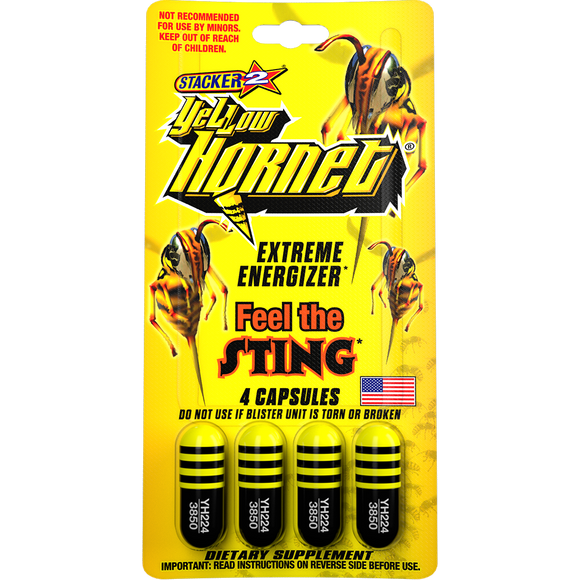 Stacker 2 Yellow Hornet Energy Pills – Fast Energy & Mental Focus