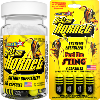 Stacker 2 Yellow Hornet Energy Pills – Fast Energy & Mental Focus