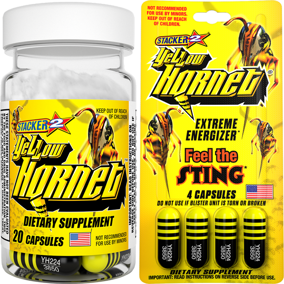 Stacker 2 Yellow Hornet Energy Pills – Fast Energy & Mental Focus