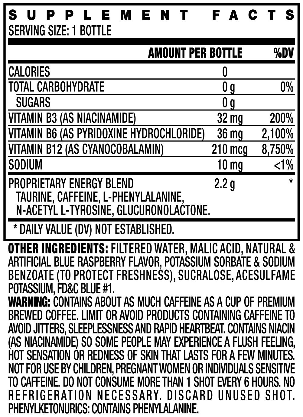 Xtra Energy Shots Extra Strength  (12pk - 2 oz Bottles)