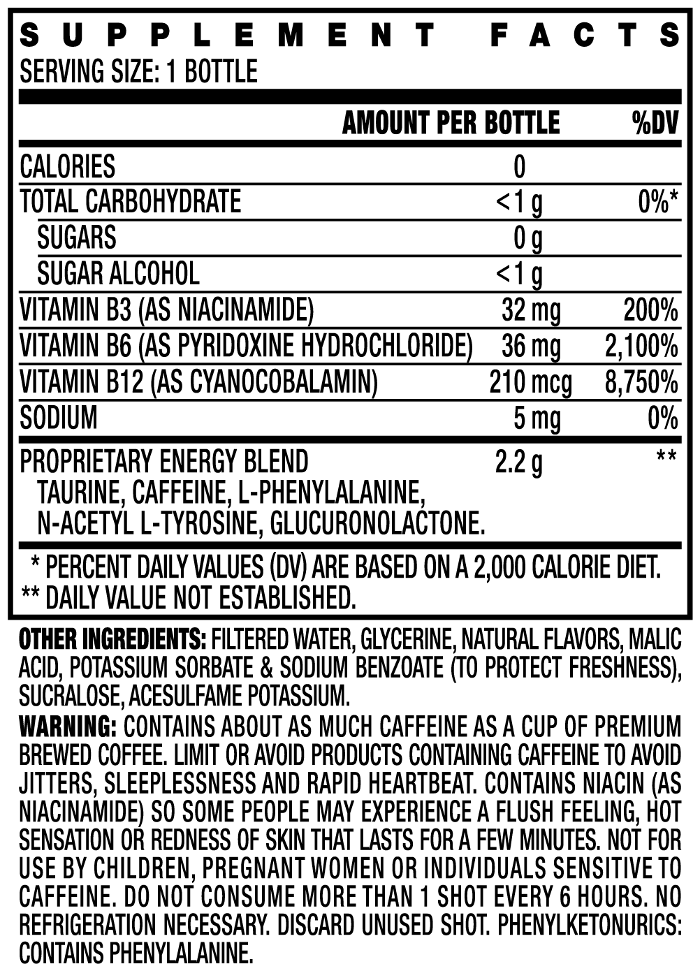 Xtra Energy Shots Extra Strength  (12pk - 2 oz Bottles)